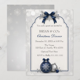 Navy Festive Corporate Christmas Party Invitation