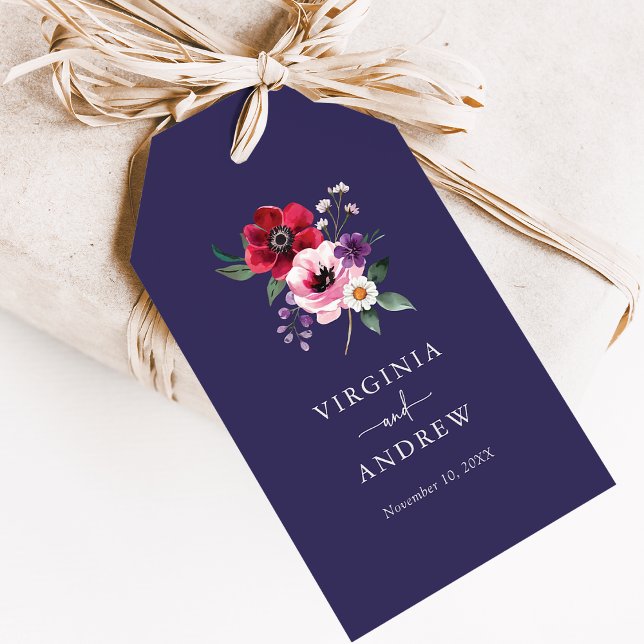 Navy Floral Gift Tags (Navy Blue Floral Gift Tags by Painted Paperie
)