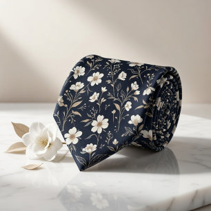 Navy Floral Tie