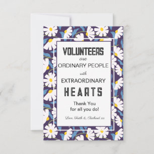 Navy Floral Volunteer Appreciation Week Card