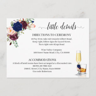Navy Flowers Bubble and Bourbon enclosure Card