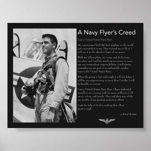 Navy Flyer's Creed Poster (Front)
