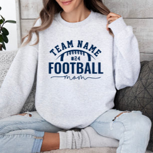 Navy Football Mum Team Name Number Ash Sweatshirt