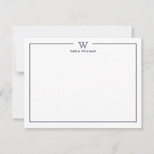NAVY  Formal Classic Family Monogram Minimalist Card