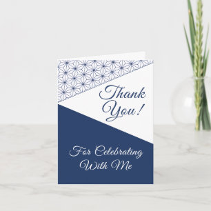 Navy Geometric Thank You for Celebrating Card