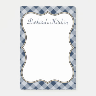Navy Gingham Kitchen Notepad