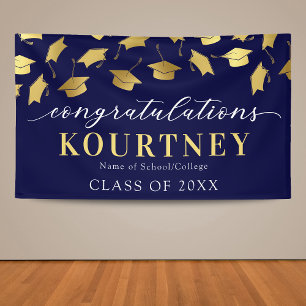 Navy & Gold 2025 Graduation Banner