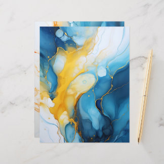 Navy & Gold Alcohol Ink Paper Craft Cardstock