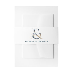 Navy Gold Ampersand Invitation Belly Band