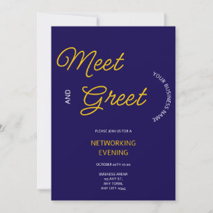 Navy & Gold Business Networking Evening Invitation