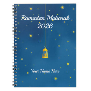 Navy Gold Celestial Ramadan Notebook