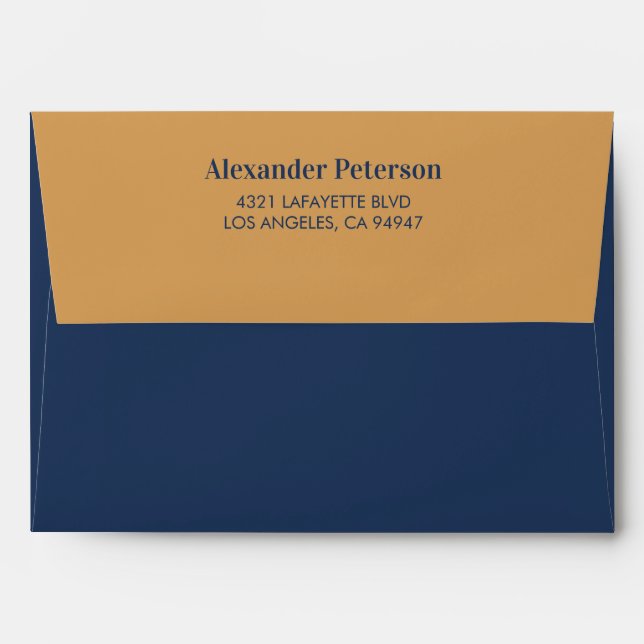 Navy Gold Chic Birthday Envelope (Back (Top Flap))
