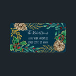 Navy Gold Christmas Watercolor Pine Cone Greenery Label<br><div class="desc">Navy blue background with white lettering. "Navy Gold Christmas Watercolor Pine Cone Return Address Labels." Use these as back of the envelope return address labels and envelope seals. Elegant hand painted watercolor elements of pine cones, holly berries and leaves along with winter berry leaf greenery and gold glitter foliage. All...</div>