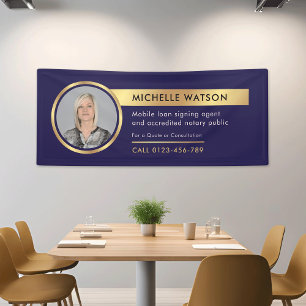 Navy & Gold Corporate Business Advertising Photo Banner