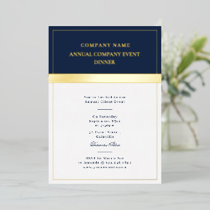 Navy Gold Corporate Dinner Business Event