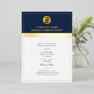 Navy Gold Corporate Dinner Business Event Logo