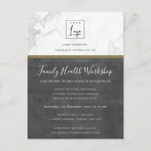 NAVY GOLD DAHLIA FLORAL WORKSHOP TALK EVENT INVITE POSTCARD