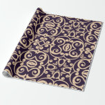 Navy Gold  DAMASK ELEGANT BIRTHDAY WEDDING WRAP Wrapping Paper<br><div class="desc">Stunning pretty elegant so beautiful  birthday party,  wedding paper,  gift wrapping always adding new things to match craft supplies and favour tags etc</div>