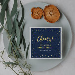 Navy & Gold | Elegant Classic Adult Birthday Party Napkin<br><div class="desc">This chic personalised napkin will add stylish detail to your special day. Matching birthday party invitations and stationeries are available in my shop. BaraBomDesign.</div>