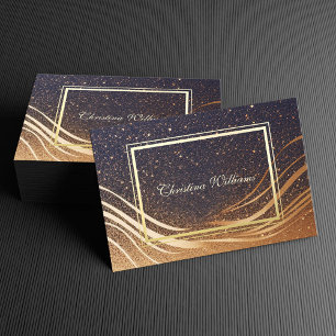 Navy Gold Elegant Minimalist Modern Professional Business Card