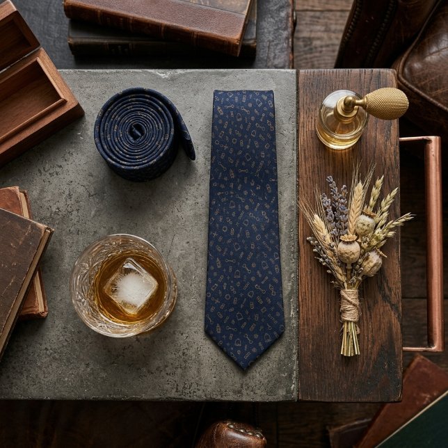 Navy Gold Equestrian Hardware Scatter Tie (Creator Uploaded)