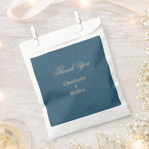 Navy Gold Floral Boho Wedding Favour Bags