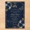 Navy Gold Floral Butterfly Quinceañera