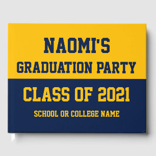Navy & Gold Graduation Party Class of 2024 Guest Book
