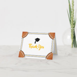Navy & Gold Graduation Thank You Card
