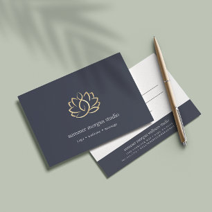 Navy & Gold Lotus   Massage Spa Gift Certificate