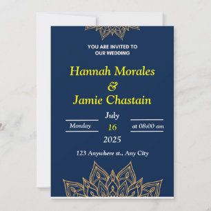 Navy & Gold Mandala – Elegant Wedding Invitation