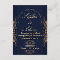 Navy & Gold Mandala Invitation