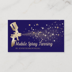 Navy Gold Mobile Body Paint Tan Spray Business Card