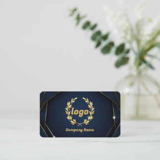 Navy Gold Modern Business Card