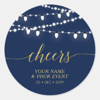 Navy & Gold | Modern Cheers Adult Birthday Favour