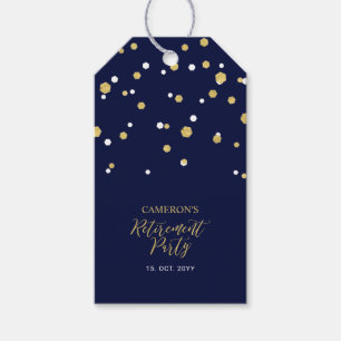 Navy & Gold   Modern Retirement Party Favour Gift Tags