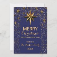 Navy Gold North Star Glitter Confetti Christmas