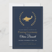 Navy & Gold Nursing Pinning Ceremony Invitation