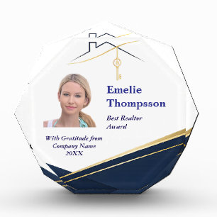 Navy Gold Realtor real Estate Award  Photo Block