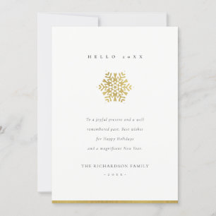 NAVY GOLD SNOWFLAKE LIGHT STRINGS CHEERS HOLIDAY CARD