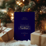 Navy & Gold Stylish Merry Christmas Chic<br><div class="desc">Perfect for sharing with friends,  family,  and colleagues,  the elegant design and modern colour palette make it ideal for those who appreciate chic and refined style. Add a memorable,  festive touch to your seasonal wishes with this timeless holiday card!</div>