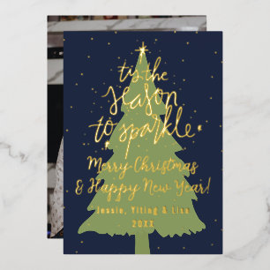 Navy Gold Tis The Season To Sparkle Christmas Tree