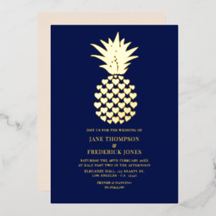 Navy & Gold Tropical Pineapple Wedding