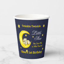 Navy Gold Twinkle Little Star 1st Birthday
