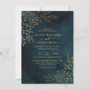 Navy Gold Wedding Stationery Template