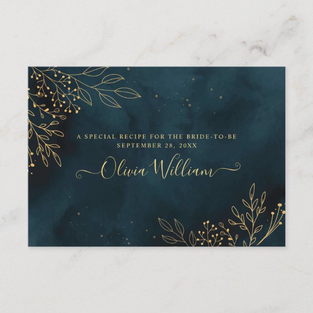 Navy Gold Wedding Stationery Template (Front)