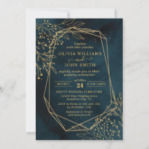 Navy Gold Wedding Stationery Template