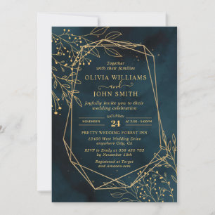 Navy Gold Wedding Stationery Template