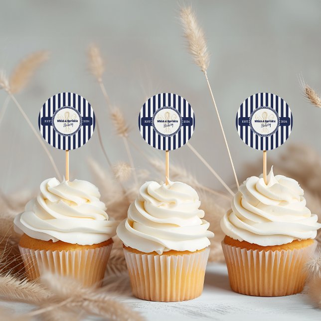 Navy & Gold Whisk Chef Catering Bakery Label (Creator Uploaded)