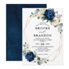 Navy Gold White Champagne Ivory Geometric Wedding